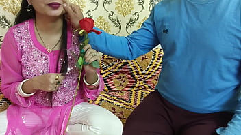 Desisaarabhabhi's husband gives her a Valentine's treat and gets rough sex from her Indian lover